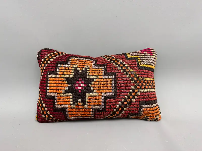 12x20 Red Cushion Cover, Vintage Kilim Throw Pillow, Bohemian Cushion Pillow Sham, Cushion, Interior Designer Pillow, Home Decor Pillow - 4
