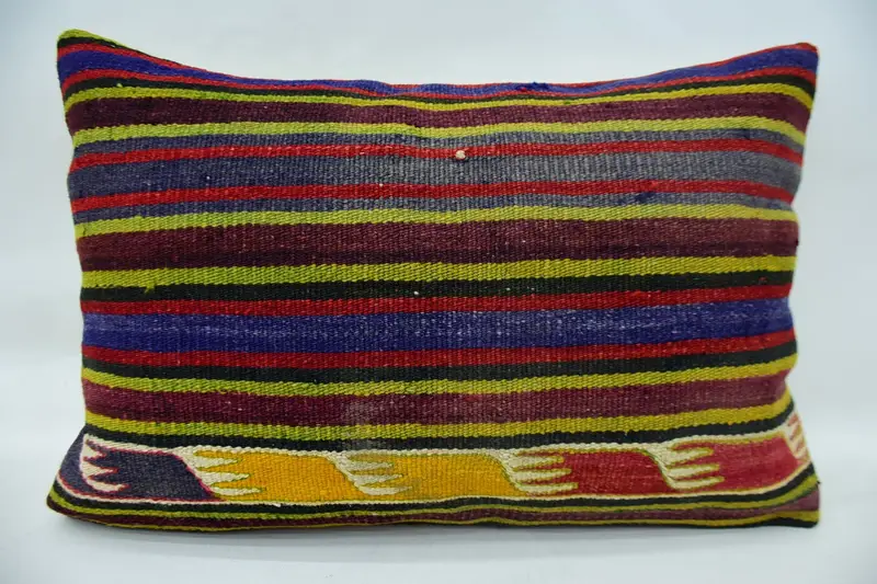 Ethnic Throw Cushion Case, Kilim Pillow Cover, 16x24 Green Pillow Case, Vintage Kilim Pillow, Cushion Cover, Sustainable Pillow Sham, Turkish Pillow - 4