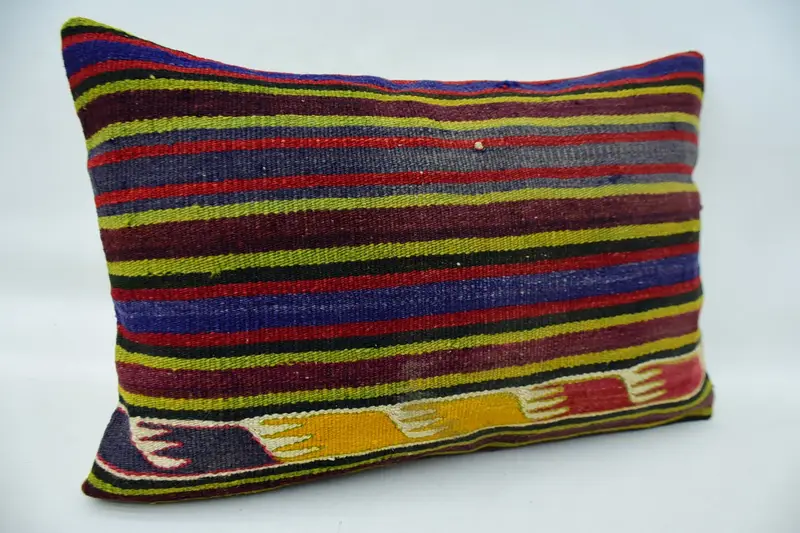 Ethnic Throw Cushion Case, Kilim Pillow Cover, 16x24 Green Pillow Case, Vintage Kilim Pillow, Cushion Cover, Sustainable Pillow Sham, Turkish Pillow - 2