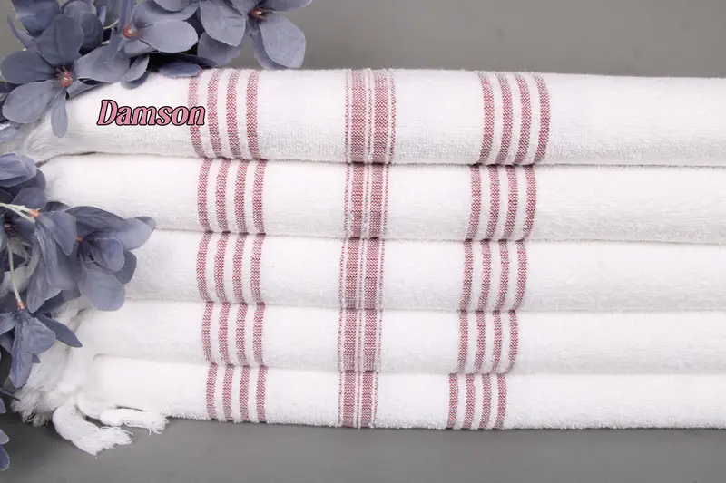 Kitchen Towel Striped Terry Hand Towel Monogram 18x40 Inches