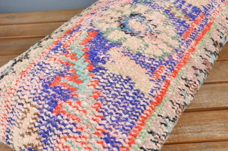 Pet Pillow Sham, Anatolian Cushion Case, Kilim Pillow, Handmade Kilim Cushion, Cushion Case, 12x24 Blue Cushion, Boho Pillow - 3