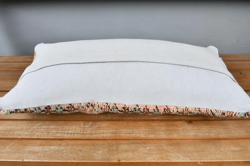 Pet Pillow Sham, Anatolian Cushion Case, Kilim Pillow, Handmade Kilim Cushion, Cushion Case, 12x24 Blue Cushion, Boho Pillow - 5