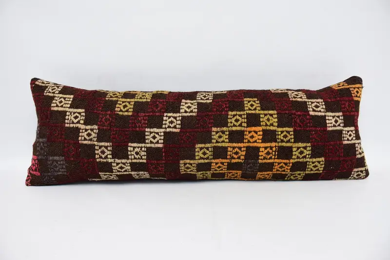 12x36 Red Pillow Cover, Christmas Cushion Cover, Pillow Sham, Toss Cushion Cover, Antique Pillows, Kilim Pillow Cover, Turkish Pillow - 1