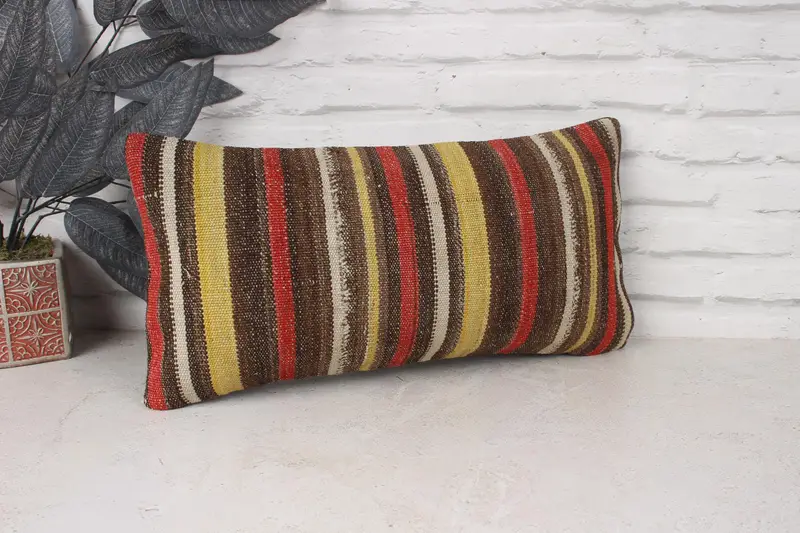10x20 Red Pillow Case, Pillow Cover, Kilim Cushion Sham, Office Chair Cushion, Turkish Pillow, Cozy Throw Pillow Cover, Boho Pillow Sham Cover - 3