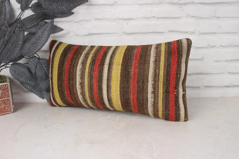 10x20 Red Pillow Case, Pillow Cover, Kilim Cushion Sham, Office Chair Cushion, Turkish Pillow, Cozy Throw Pillow Cover, Boho Pillow Sham Cover - 4
