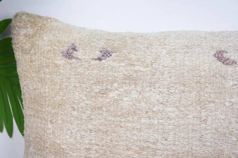 Pillow, Interior Designer Pillow, Gift Pillow, 12x20 Beige Pillow Sham, Kilim Cushion Sham, Authentic Pillow Cover, Wool Kilim Pillow Pillow - 2