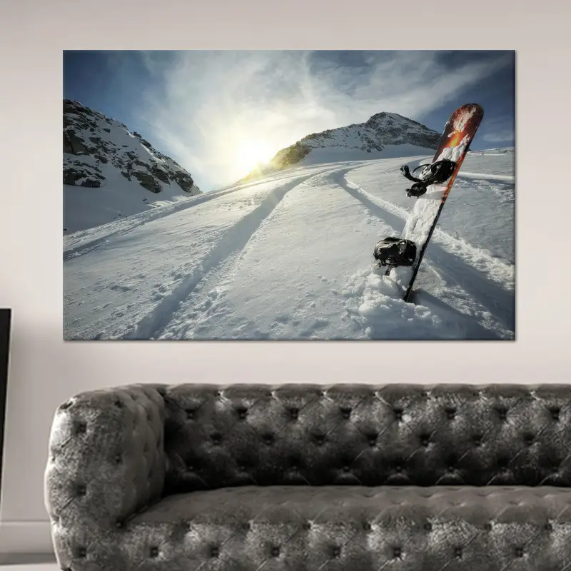 Modern Ofis Dekoru için Zarif Kış Manzarası Baskılı Kanvas