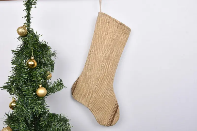 Patrón de adornos navideños, calcetín navideño único de decoración navideña de 7 pulgadas