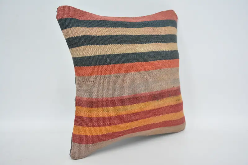 Kilim Pillow, 12x12 Red Pillow Sham, Vintage Kilim Pillow, Pattern Throw Pillow Case, Luxury Pillow Sham, Pillow, Handmade Kilim Cushion - 3