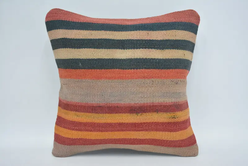 Kilim Pillow, 12x12 Red Pillow Sham, Vintage Kilim Pillow, Pattern Throw Pillow Case, Luxury Pillow Sham, Pillow, Handmade Kilim Cushion - 1