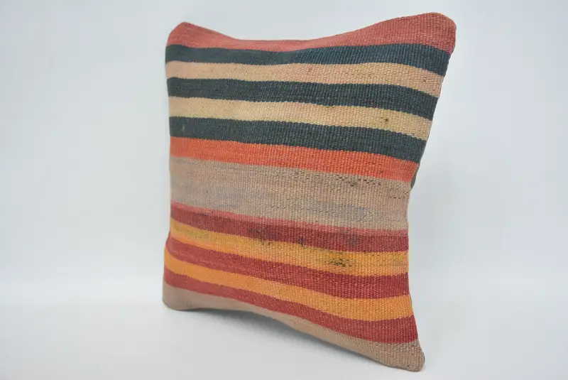 Kilim Pillow, 12x12 Red Pillow Sham, Vintage Kilim Pillow, Pattern Throw Pillow Case, Luxury Pillow Sham, Pillow, Handmade Kilim Cushion - 4
