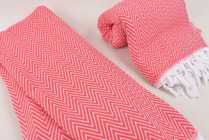 96x80 Cotton Chevron Towel, Valentines Gift, Girl Trip Party Favor, Monogram Blanket, Turkish Towel Blanket, Decorative Blanket, Bedspread - 7