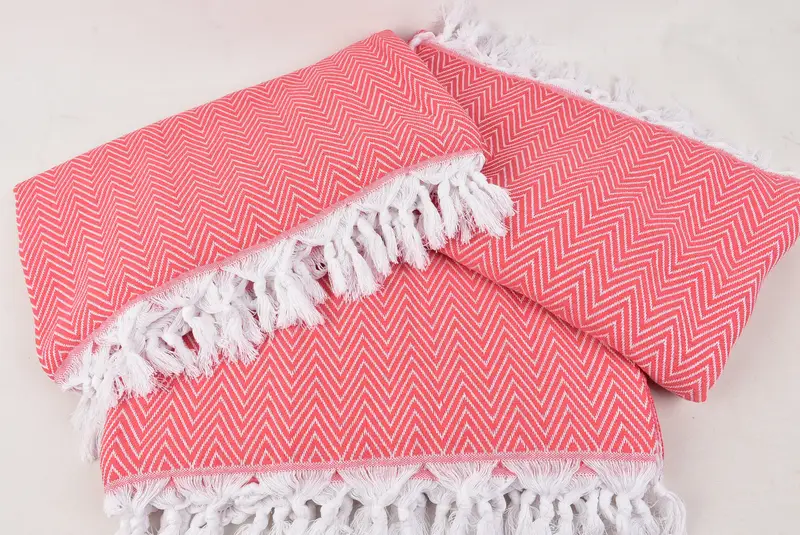 96x80 Cotton Chevron Towel, Valentines Gift, Girl Trip Party Favor, Monogram Blanket, Turkish Towel Blanket, Decorative Blanket, Bedspread - 6