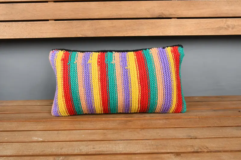 Antique Pillows, 8x16 Rainbow Pillow Cover, Turkish Pillow, Cushion, Vintage Pillow Sham, Decorative Cushion, Interior Designer Pillow - 6
