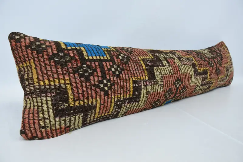 Handmade Kilim Cushion, 12x48 Red Cushion Cover, Throw Kilim Pillow, Pillow Cover, Ethnical Kilim Rug Pillow, Decorative Cushion - 3