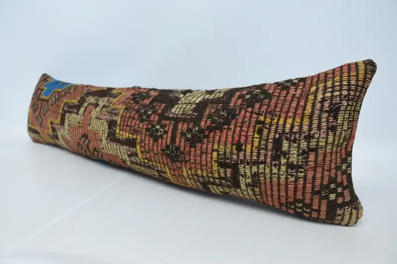 Handmade Kilim Cushion, 12x48 Red Cushion Cover, Throw Kilim Pillow, Pillow Cover, Ethnical Kilim Rug Pillow, Decorative Cushion - 4