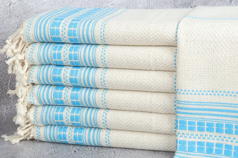 Coffee Tea Towel Turquoise, Hand Towel, 20x40 Inches Linen Towel