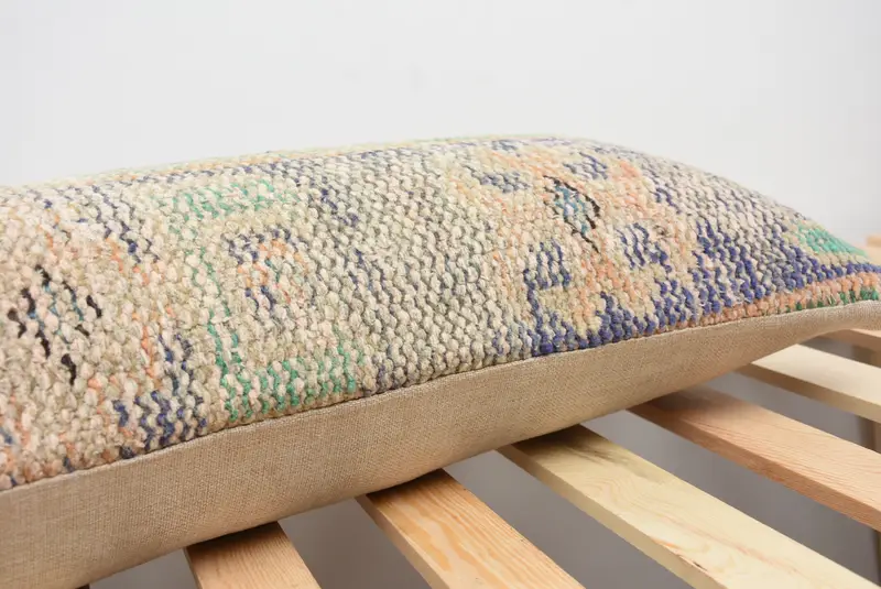 Turkish Kilim Pillow, Pillow Case, Gift Pillow, Decorative Pillow, Seat Pillow Sham, Vintage Kilim Pillow, 12x48 Brown Cushion Case - 8