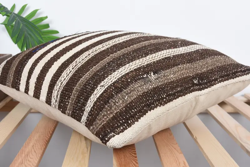 Home Decor Pillow, Interior Designer Pillow, Patio Cushion Cover, Authentic Pillow Cover, Cushion, Throw Kilim Pillow, 20x20 Brown Cushion Case - 6
