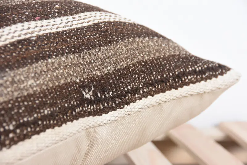 Home Decor Pillow, Interior Designer Pillow, Patio Cushion Cover, Authentic Pillow Cover, Cushion, Throw Kilim Pillow, 20x20 Brown Cushion Case - 7