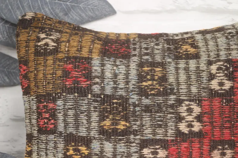 Boho Pillow Sham Cover, Vintage Pillow, Southwestern Cushion, 14x14 Red Pillow, Pillow Sham, Pillow for Couch, Decorative Throw Pillow Case - 2