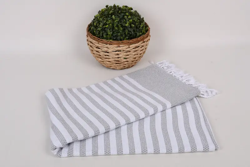 68x40 Cotton Striped Towel, Home Decor Gifts, Xmas Gifts, Luxury Beach Towel, Wedding Hand Made Gift, Large Turkish Towel, Handmade Gift - 4