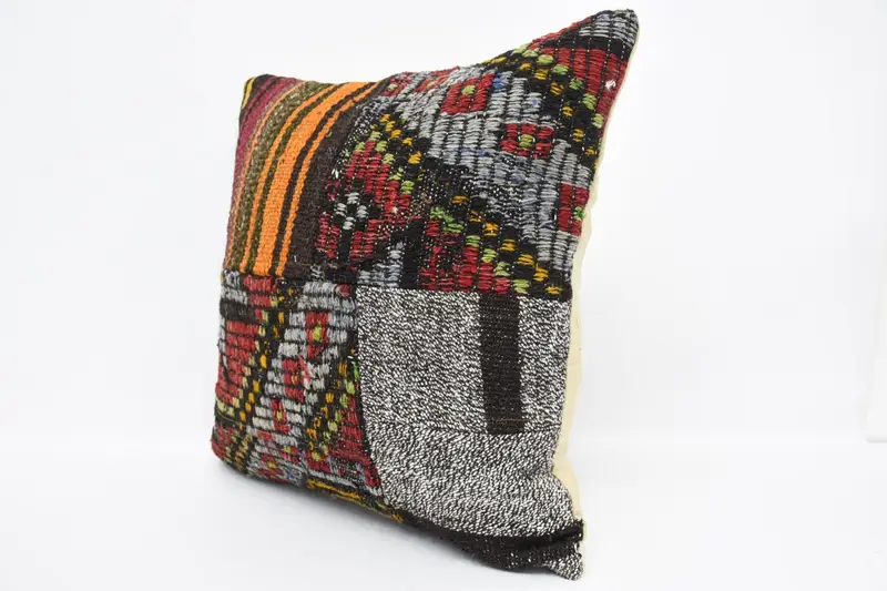 Decorative Pillow, Vintage Pillow, Vintage Kilim Throw Pillow, 20x20 Red Cushion, Kilim Pillow Cover, Handwoven Pillow Case, Pillow Case - 4