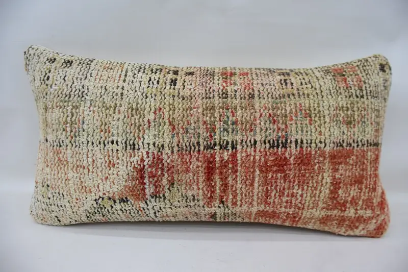 Kilim Pillow Cover, 12x24 Beige Cushion Case, Decorative Throw Pillow, Kilim Pillow, Turkish Kilim Pillow, Cushion Case - 5