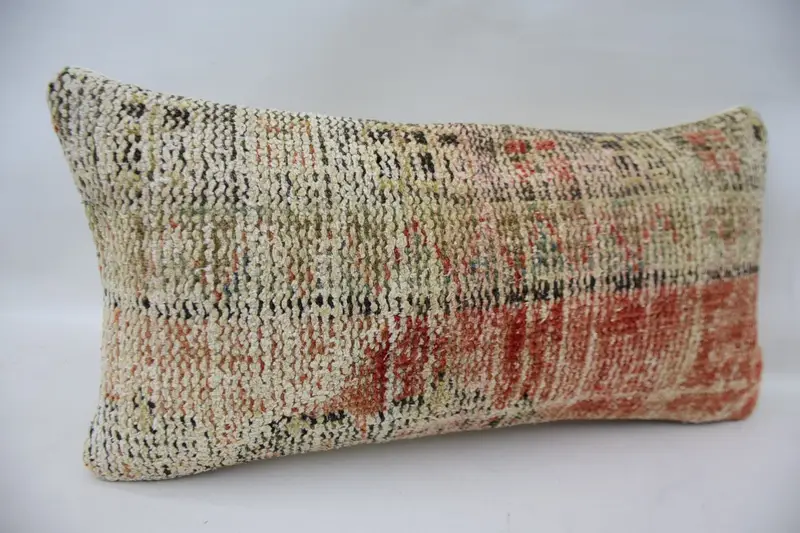 Kilim Pillow Cover, 12x24 Beige Cushion Case, Decorative Throw Pillow, Kilim Pillow, Turkish Kilim Pillow, Cushion Case - 2