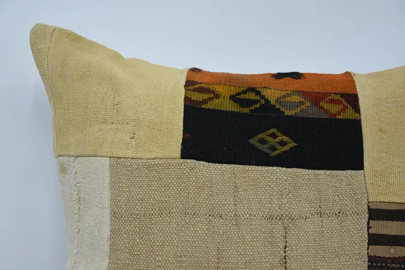 Lounge Throw Cushion, Kilim Pillow, Throw Kilim Pillow, Pillow for Couch, Aesthetic Pillow Sham, 28x28 Beige Pillow, Cushion Cover - 2