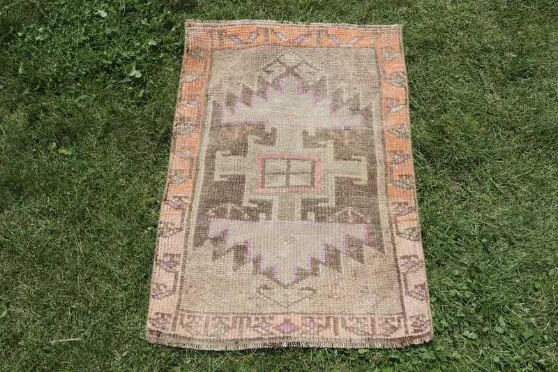 Beige & Orange Abstract Rug, 1,8x2,6 ft Chic Decor