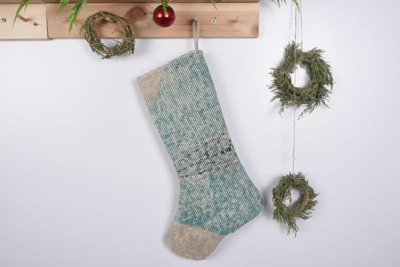 19 inç Noel Süsleri Desenli Çorap, Şenlikli Tatil Çorabı