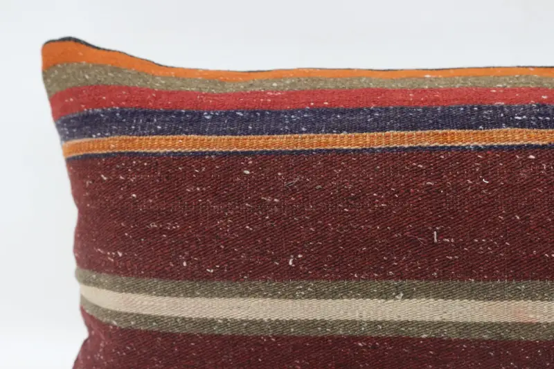 Turkish Kilim Pillow, Cushion, Retro Cushion, Natural Pillow, Kilim Cushion Sham, Gift Pillow, Retro Pillow Cover, 12x36 Red Pillow Sham - 2