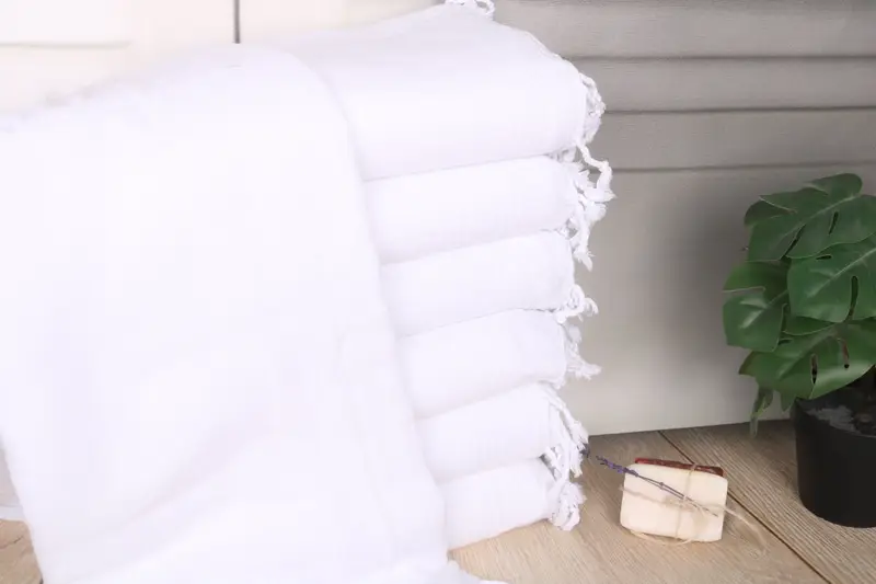 Personalized White Muslin Towel Organic Cotton, 70x32 Inches