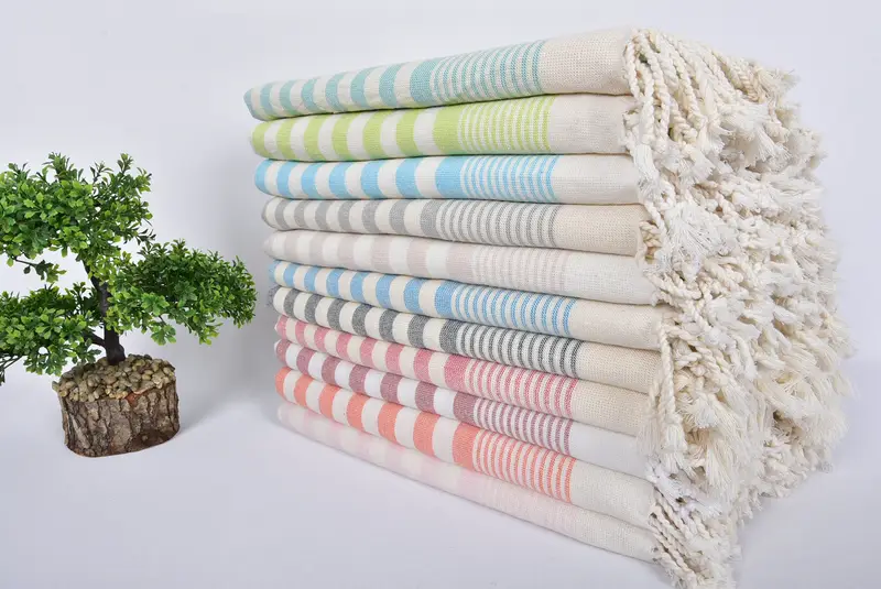 Custom Towel Beach, Personalized Towel, 68x36 Cotton Striped Terry Towel, Bridesmaid Gifts Personalized, Soft towel, Peshtemal Towel, Scarf Towel - 3