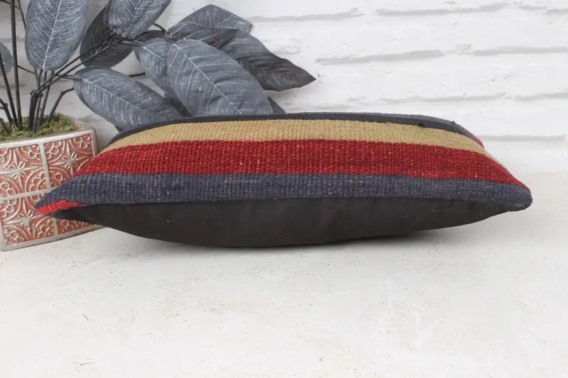 Cushion, Pillow for Couch, Turkish Kilim Pillow, Farmhouse Cushion Case, Vintage Kilim Throw Pillow, 8x16 Red Cushion Cover - 5