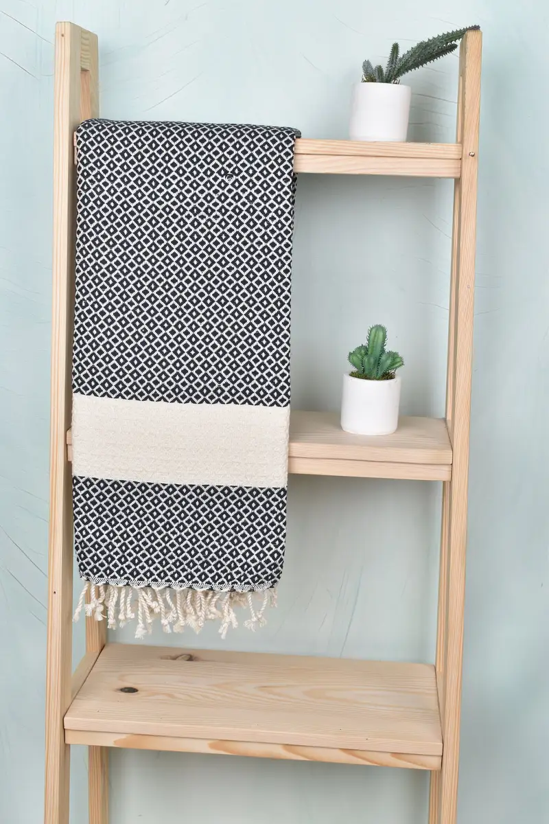 70x40 Cotton Geometric Towel, Cotton towel, Maid Of Honor Gift, Handmade Turkish bath towel for summer vacation, Travel towel, Bridesmaid Gift - 8