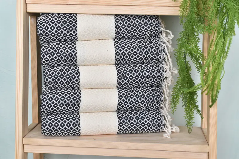 70x40 Cotton Geometric Towel, Cotton towel, Maid Of Honor Gift, Handmade Turkish bath towel for summer vacation, Travel towel, Bridesmaid Gift - 2