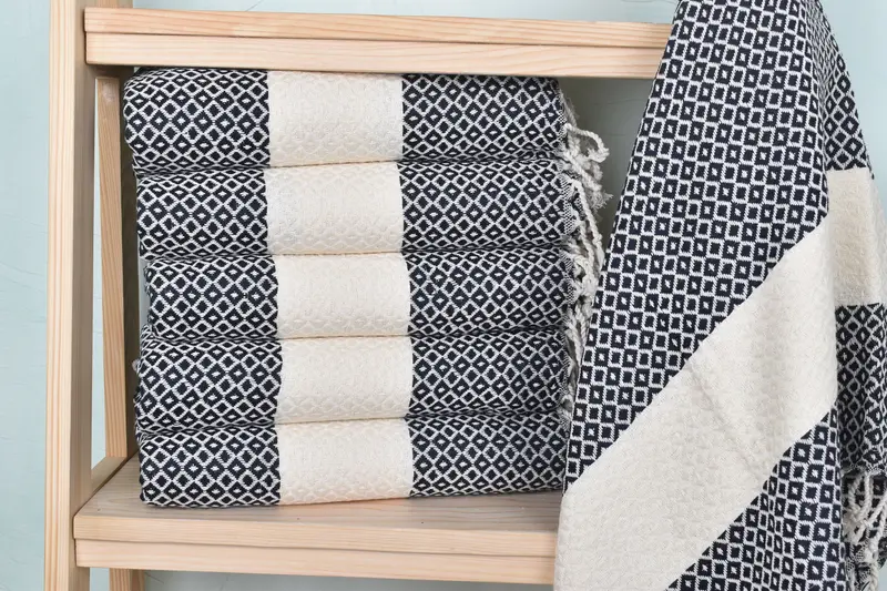 70x40 Cotton Geometric Towel, Cotton towel, Maid Of Honor Gift, Handmade Turkish bath towel for summer vacation, Travel towel, Bridesmaid Gift - 1