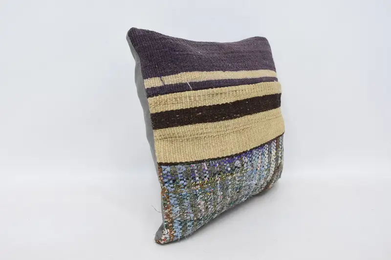 14x14 Beige Pillow Cover, Gift Pillow, Pillow Cover, Cotton Cushion, Home Decor Pillow, Tapestry Pillow Case, Boho Pillow Sham Cover - 3