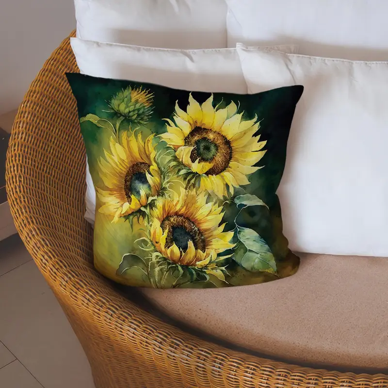 Sonnenblumengelbes, modernes, abstraktes bedrucktes Kissen – schicke Heimdekoration