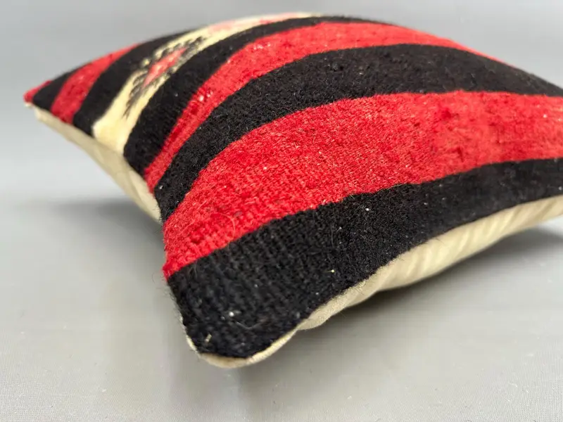 18x18 Red Cushion, Kilim Cushion Sham, Oriental Cushion Case, Cushion, Sofa Pillow, Interior Designer Pillow, Kilim Pillow Cover, Seat Cushion - 6