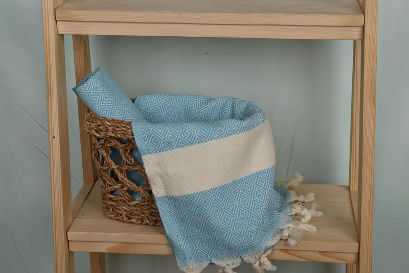 Engagement Gift, Monogram Kitchen Towel, 36x20 Cotton Diamond Towel, Turkish Towel Hand Towel, Personalized Gift, Monogrammed Turkish Towel - 4
