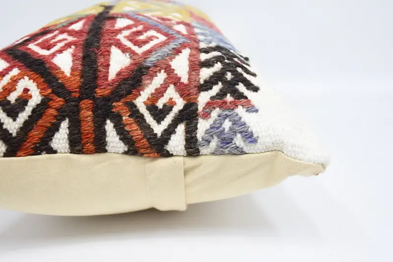 Vintage Kilim Pillow, Pillow for Sofa, 12x24 Blue Pillow, Boho Pillow, Yoga Pillow Sham, Lounge Throw Cushion Cover, Cushion - 5
