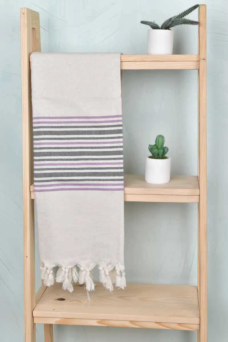 Custom Towel Beach, Personalized Bridesmaid Gift, Bachelorette Party Decorations, 70x40 Linen Striped Towel, Memorial Gift, Personalized Towel - 8