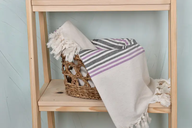 Custom Towel Beach, Personalized Bridesmaid Gift, Bachelorette Party Decorations, 70x40 Linen Striped Towel, Memorial Gift, Personalized Towel - 4