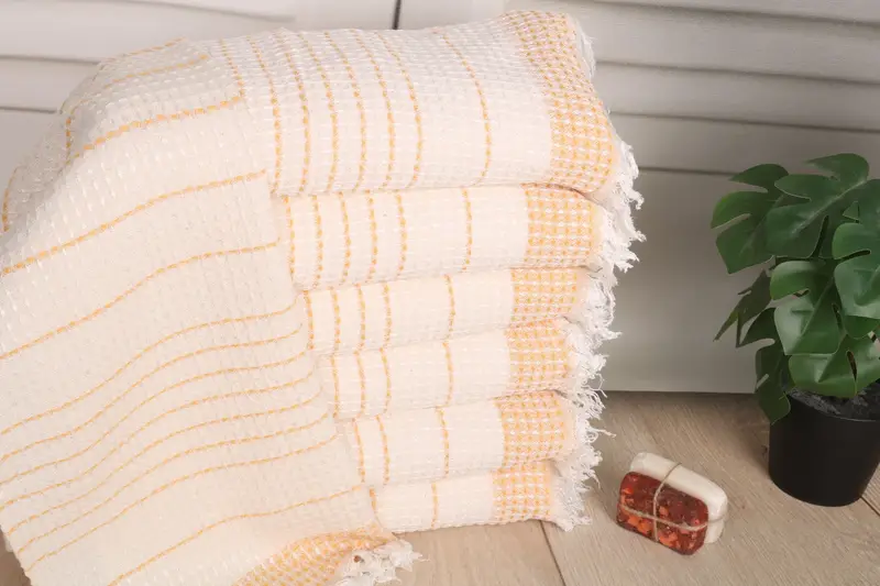 Wedding Gift Turkish Towel Hand Towel Mustard Cotton 40x20 Inches