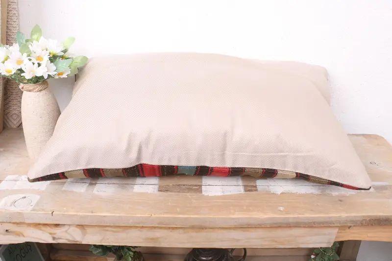 Seat Pillow Sham, Turkish Pillow, 12x20 Blue Pillow Case, Sofa Bolster Cushion Case, Gift Pillow, Handmade Kilim Cushion, Cushion Cover - 7