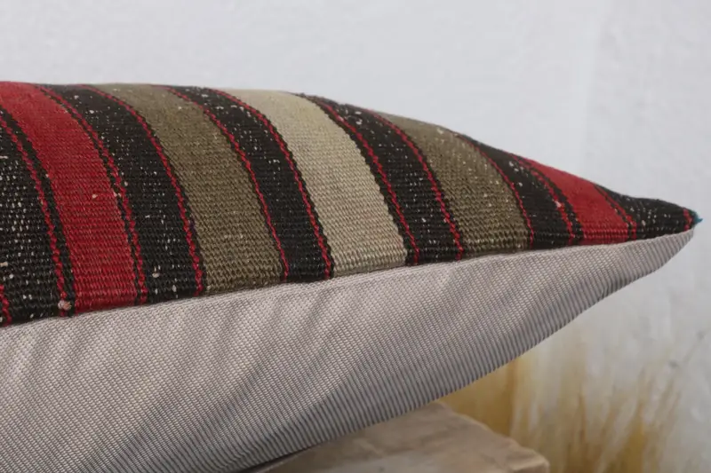 Seat Pillow Sham, Turkish Pillow, 12x20 Blue Pillow Case, Sofa Bolster Cushion Case, Gift Pillow, Handmade Kilim Cushion, Cushion Cover - 6