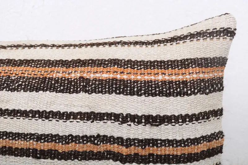 Pillow Sham, Lounge Throw Pillow Case, Tribal Pillow, Pillow for Couch, Vintage Kilim Throw Pillow, Kilim Pillow Cover, 12x36 Beige Cushion Case - 5